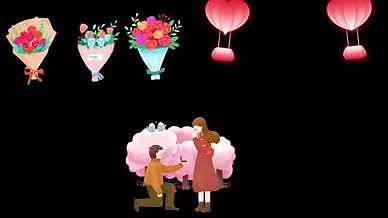 12个情人节恋爱求婚浪漫MG动画素材视频的预览图